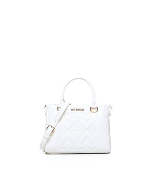 Love Moschino White Logo-lettering Handbag