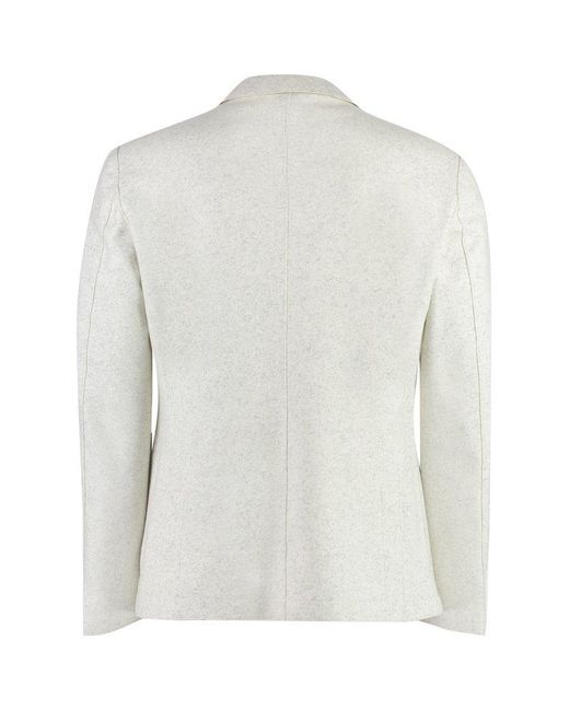 Boss White Wool Blend Single-breast Jacket for men