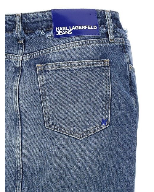 Karl Lagerfeld Blue Maxi Denim Skirt Skirts