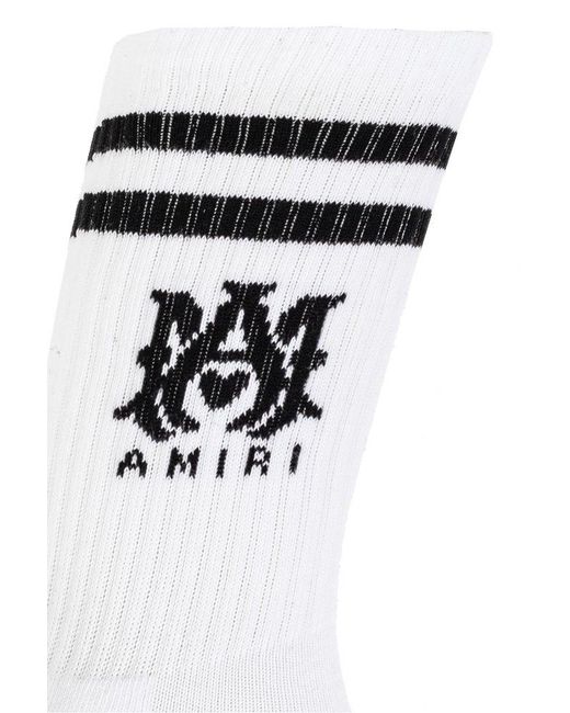 Amiri White Socks With Logo, for men