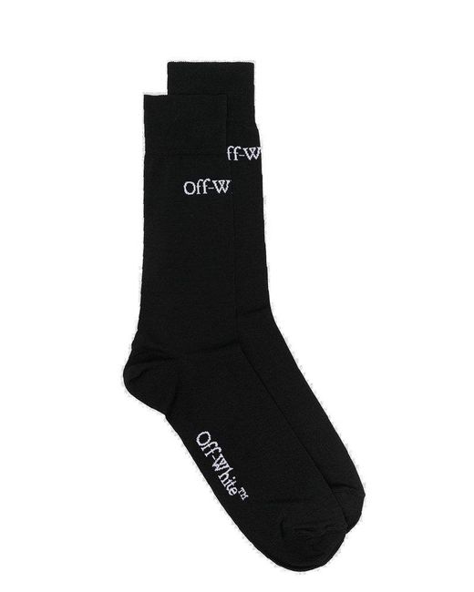 Off-White c/o Virgil Abloh Black Bookish Logo-intarsia Socks for men