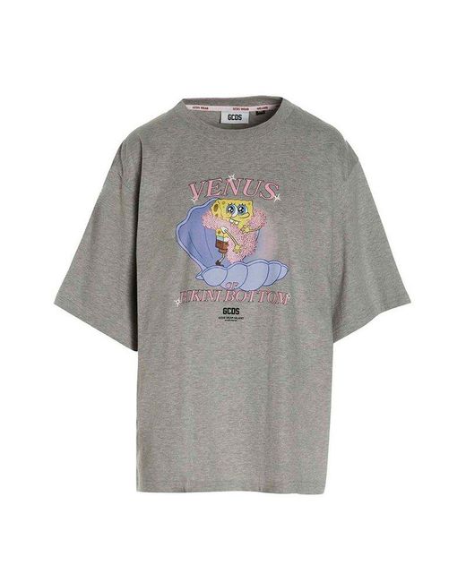 Gcds 'venus' Capsule Spongebob Tshirt in Gray Lyst