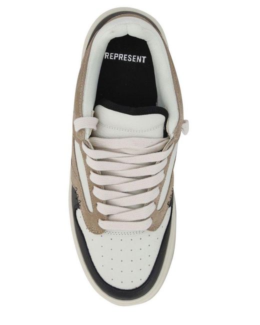 Represent White Reptor Lace-up Sneakers for men