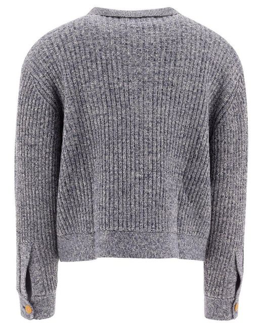 Brain Dead Gray Knit Cardigan for men