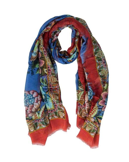 Etro Red Paisley Scarf