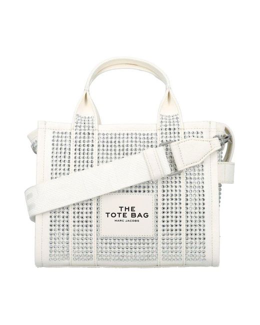 Marc Jacobs White The Small Crystal Tote Bag