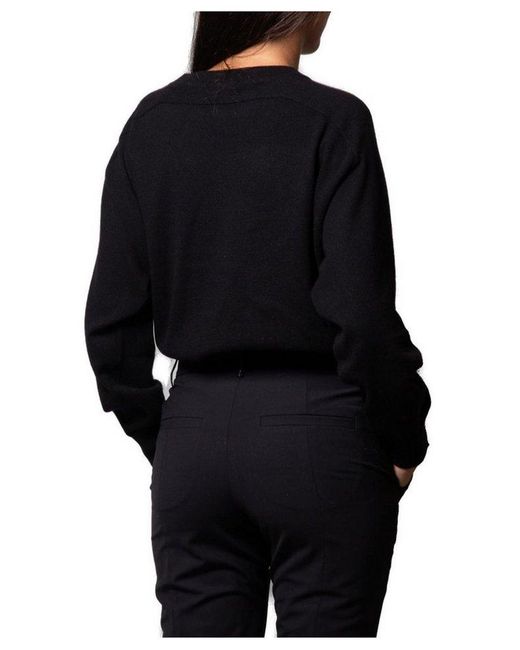 Brunello Cucinelli Black Smile Monile Embellished Jumper