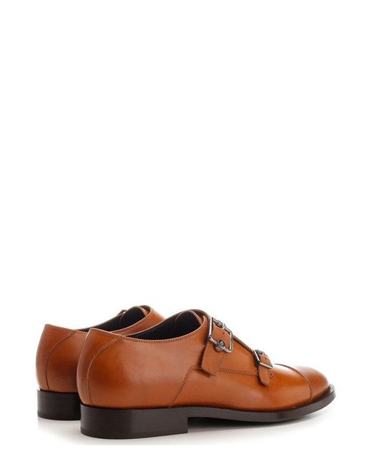 Jimmy Choo Brown Finnion Monkstrap Derby Shoes for men