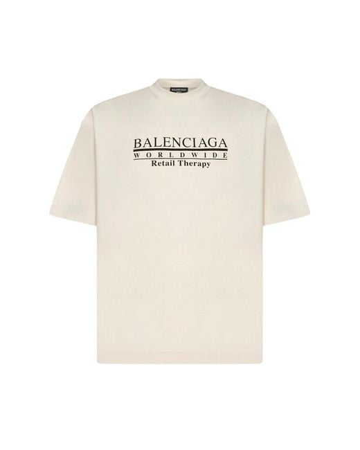 Balenciaga White Retail Therapy T-shirt for men