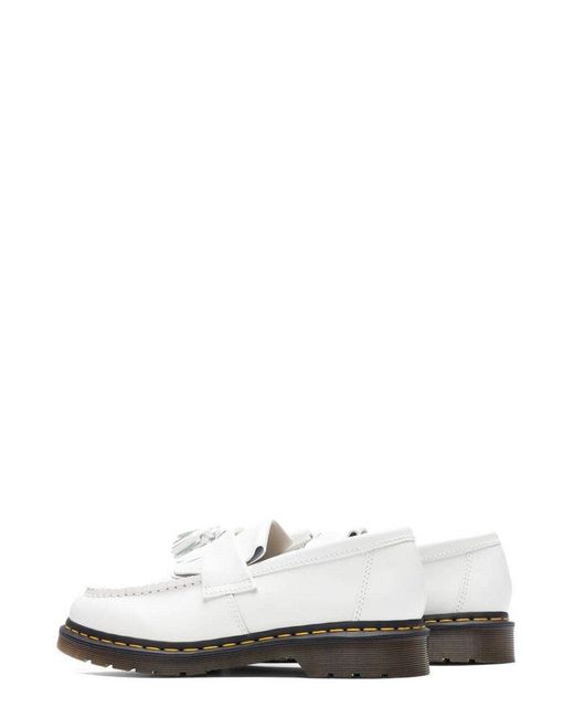 Dr. Martens White Adrian Tassel Loafers