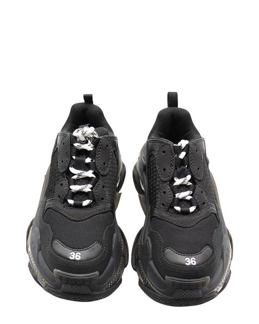 Balenciaga Triple S Clear Sole Sneakers in Black | Lyst Canada