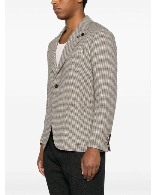 Lardini Gray Houndstooth Blazer Jacket for men