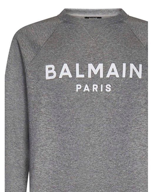 Balmain Gray Paris Paris Sweatshirt for men