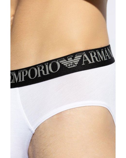 Emporio Armani Black Two-pack Of Briefs, for men