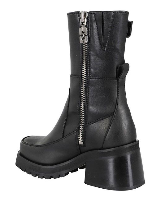 Ganni Black Feminine Buckle Platform Boot