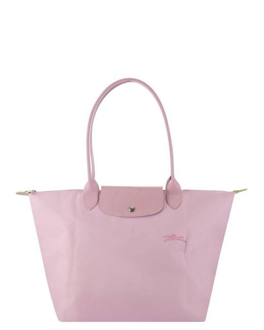Longchamp Pink Le Pliage Green - Shoulder Bag L