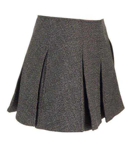 DURAZZI MILANO Gray Pleated Short Skirt
