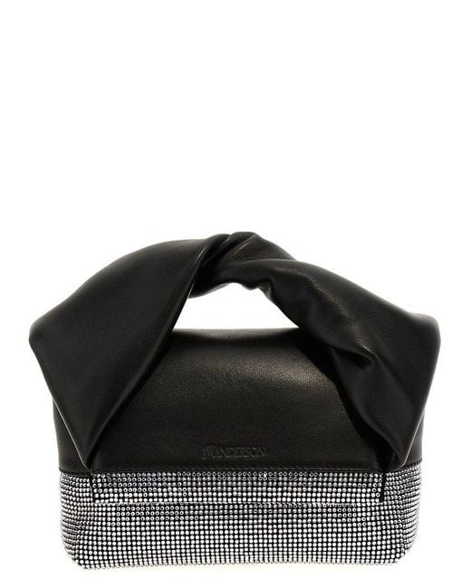 J.W. Anderson Black Crystal Twister Small Handbag