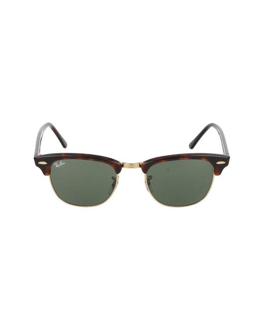 Ray-Ban Green Clubmaster Square Frame Sunglasses