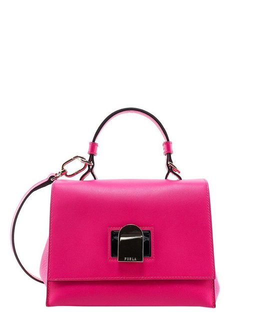 Furla Leather Emma Foldover Small Tote Bag in Pink | Lyst UK