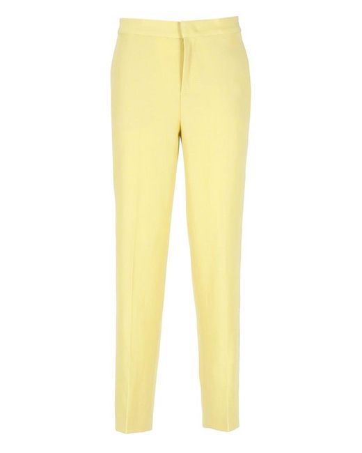 Fabiana Filippi Yellow Tailored Wool Pants With Subtle Detailing
