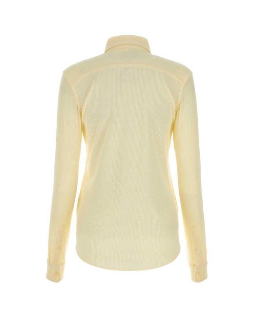 Polo Ralph Lauren Yellow Logo Embroidered Long-sleeved Shirt