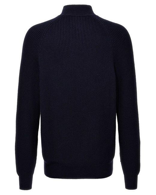 Brunello Cucinelli Blue Knit Cardigan Sweater, Cardigans for men