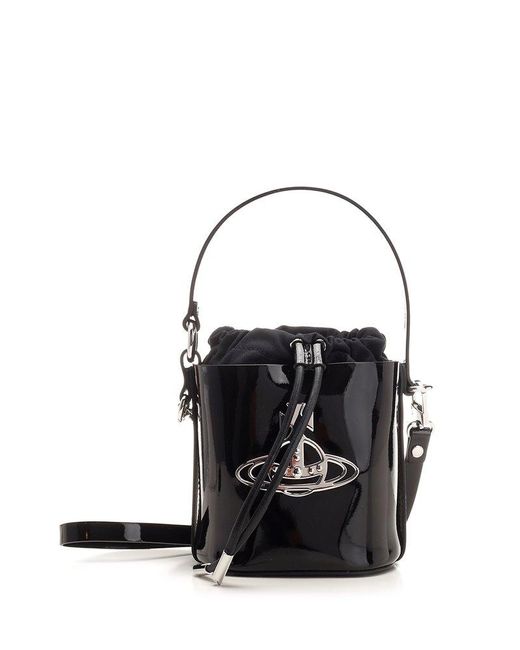 Vivienne Westwood Black Daisy Small Drawstring Bucket Bag