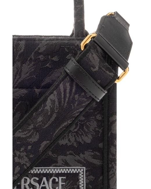 Versace Black Athena Barocco Mini Top Handle Bag