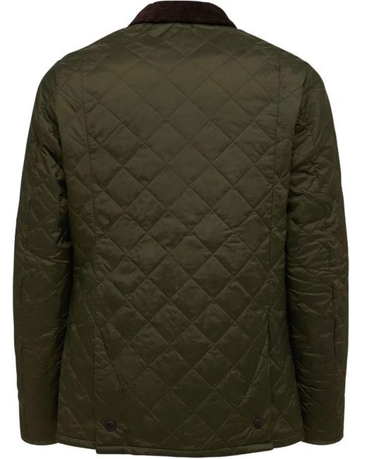 Barbour Green Collared Quilted Coat for men