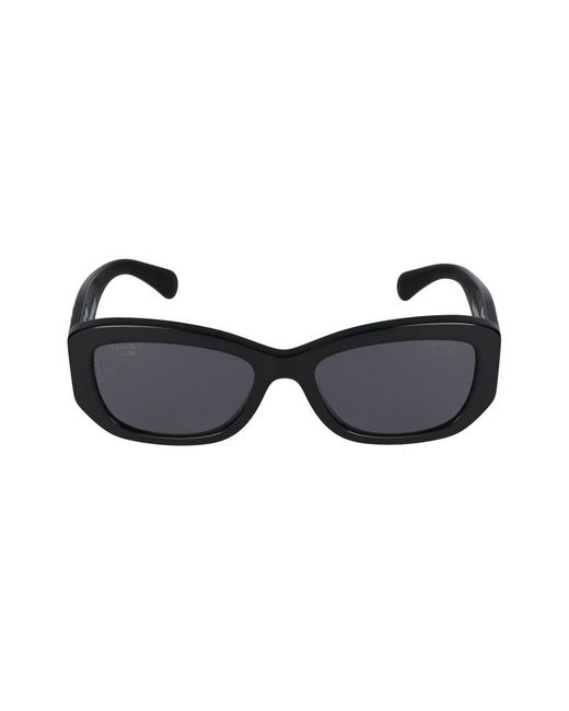 Chanel Black Rectangle-frame Sunglasses