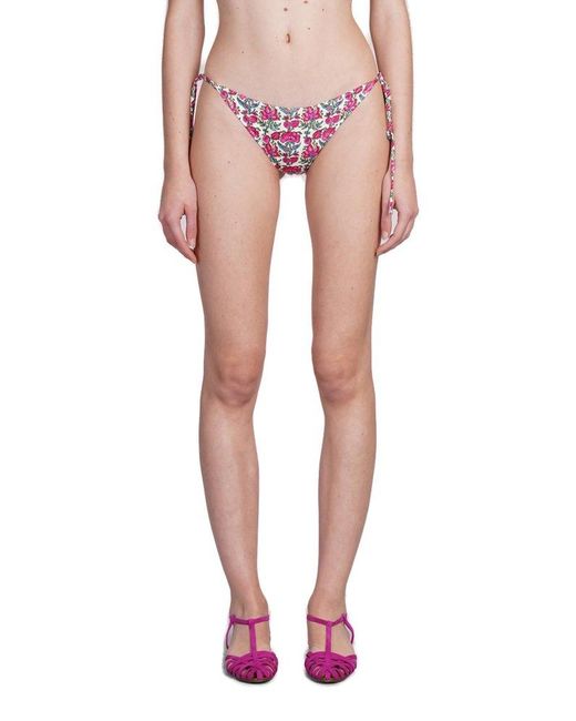 Mc2 Saint Barth Pink Virgo Floral Printed Bikini Bottoms