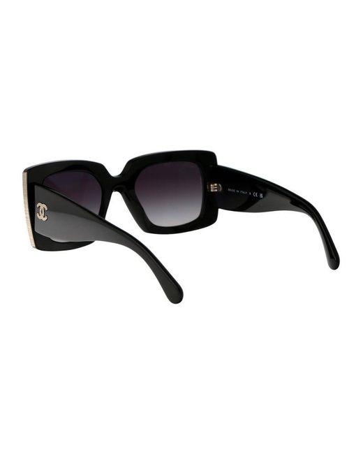 Chanel Black Eyewear Square Frame Sunglasses
