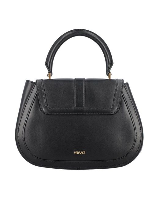 Versace Black Greca Goddess Top Handle Bag