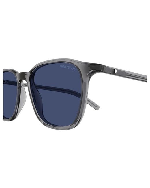 Montblanc Blue Square Frame Sunglasses for men