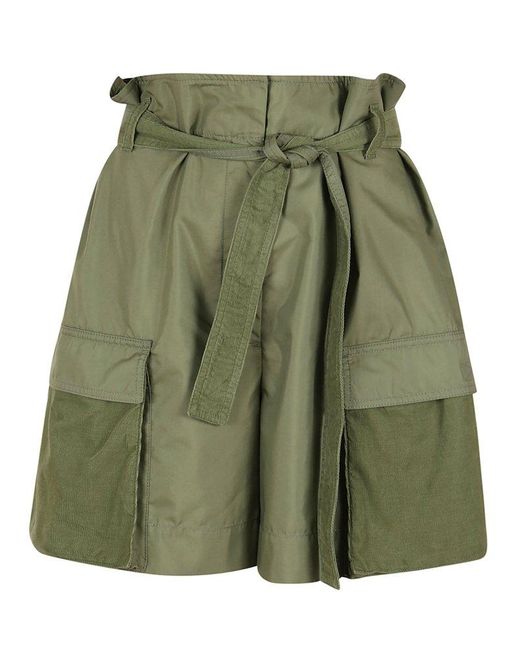KENZO Green Belted Cargo Shorts