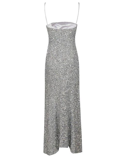 【関税＆送料込み】Ganni 3D Sequins Long Slip Dress Silver 3D Sequins Long Slip Dress | GANNI US
