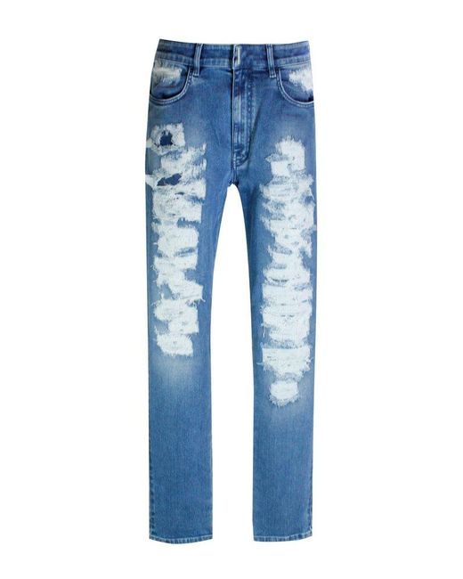 Givenchy Blue Slim Fit Destroyed Jeans for men