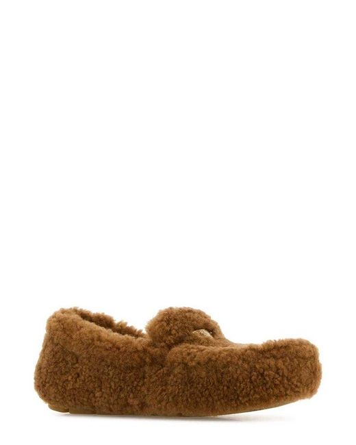 Prada fur loafers best sale