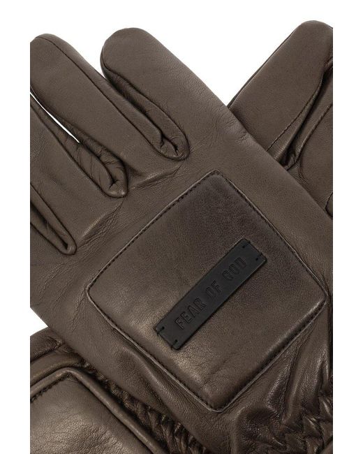 Fear Of God Brown Leather Gloves, for men