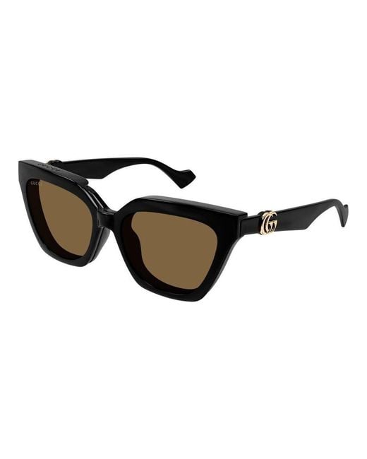 Gucci Black Cat-eye Frame Clip-on Sunglasses