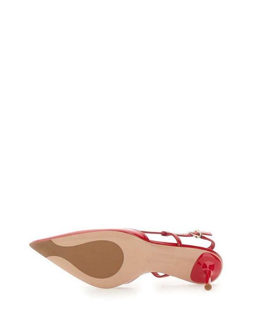 Sergio Levantesi Red Giulia Pointed Toe Slingback Pumps