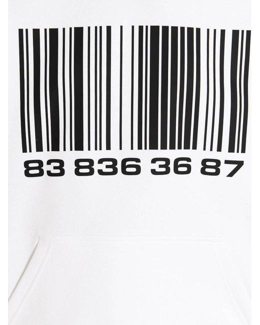 VTMNTS barcode-print cotton-blend Hoodie - Farfetch