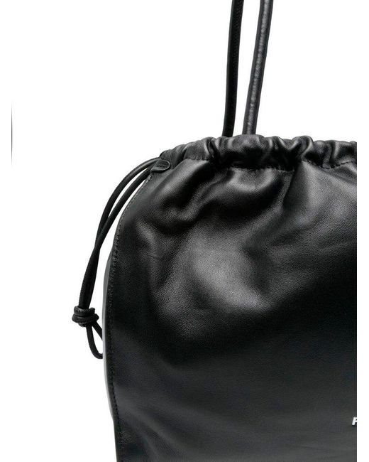 Patrizia Pepe Black Drawstring Tote Bag