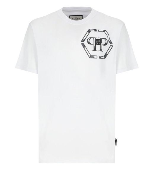 Philipp Plein White Cotton T-Shirt for men