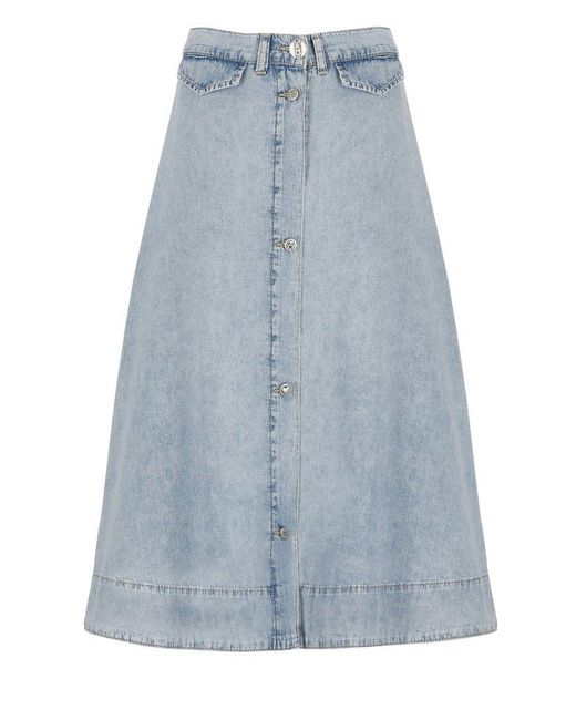 Moschino Blue Jeans Button-up A-line Denim Skirt