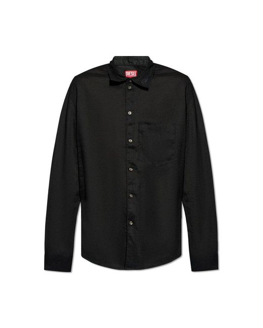 DIESEL Black ‘S-Emil’ Linen Shirt for men