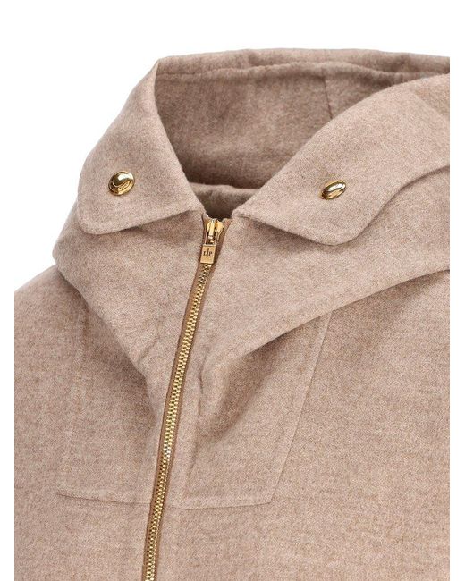 Loro Piana Natural Lamar Hooded Zipped Jacket