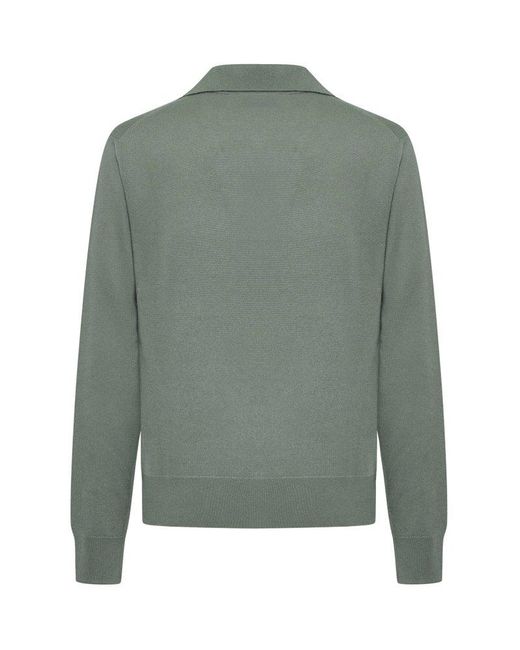 D4.0 Green Classic Long Sleeve Polo Shirt for men