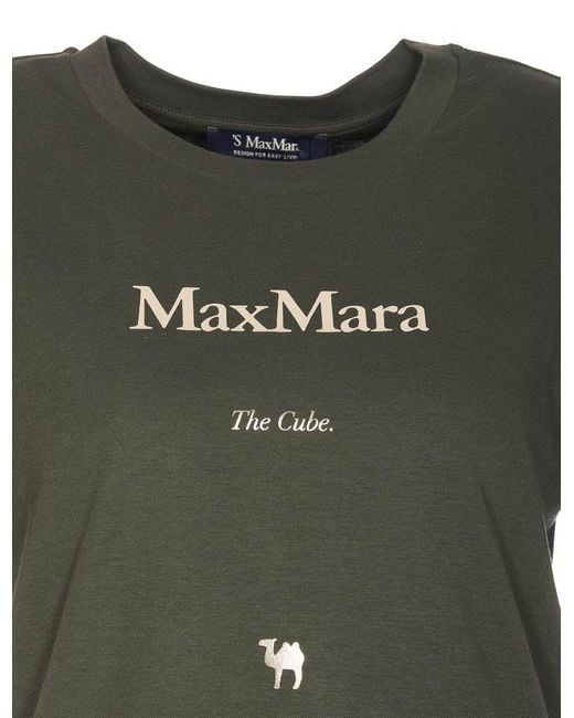 Max Mara Green Quieto Short-sleeved Logo T-shirt